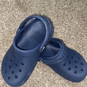 Kids navy blue Crocs, size 10